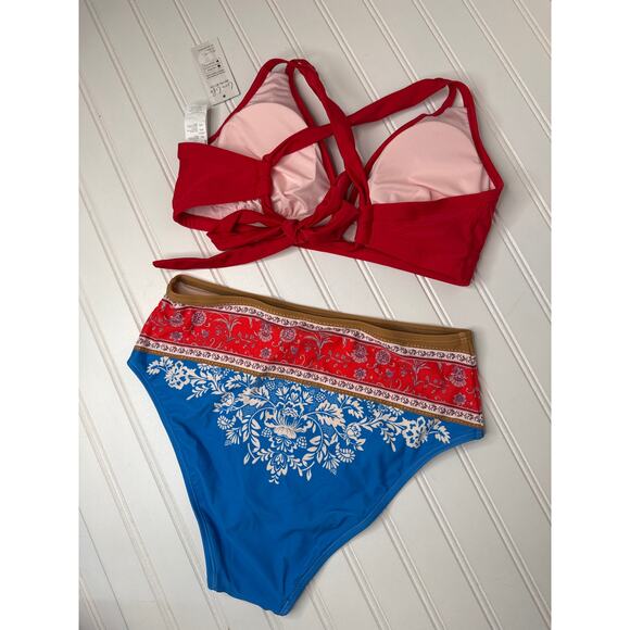NWT Cupshe Two Peace Swimsuit Bikini Sweetheart Cheeky High Rise BUNDLE Size M - Picture 4 of 6